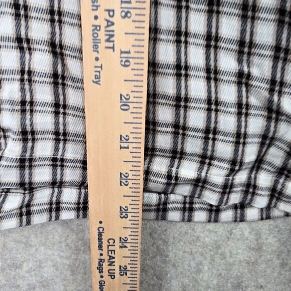 Loft Womens Plaid Long-Sleeve Blouse Black/White Lightweight Semi-Sheer - Picture 7 of 8